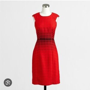 J. Crew Retail Red and Black Polka Dot Dress